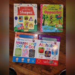 Usborne 4 Book Bundle - Lift The Flap And Trace